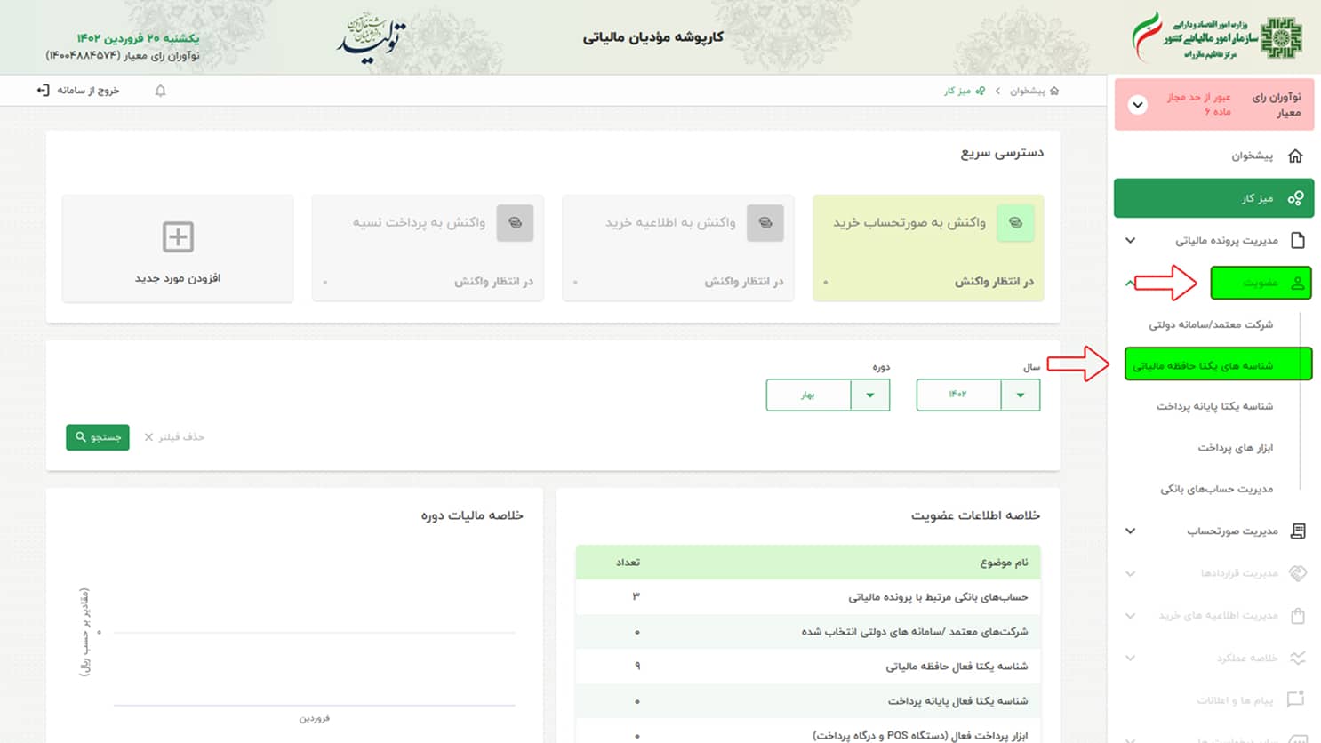 راهنمای دریافت شناسه یکتا حافظه مالیاتی
